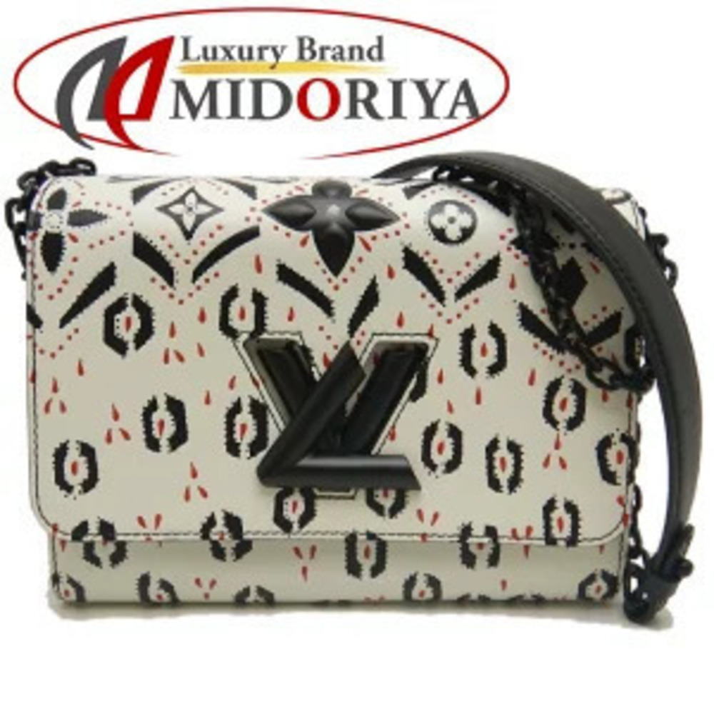 Louis Vuitton Twist Cowhide Leather Shoulder Bag Black White